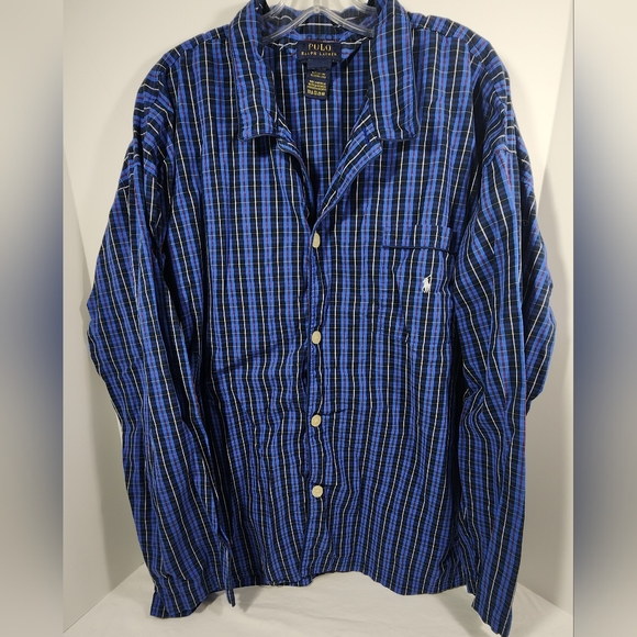 Polo Ralph Lauren Other - VINTAGE  Polo Ralph Lauren  Men's Pajama Top Plaid Size Extra Large Blue